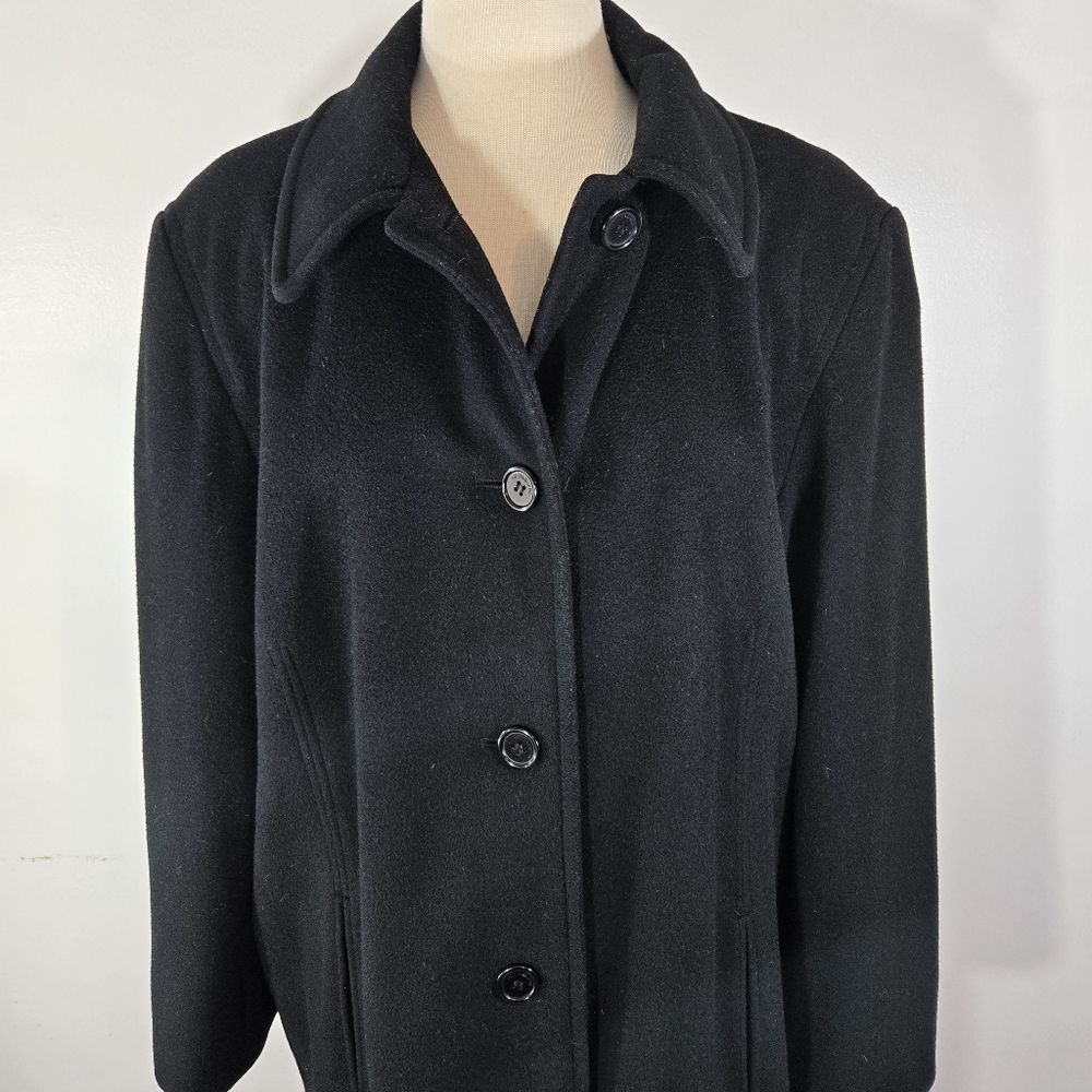 Vintage Liz Claiborne Plus Size Classic Black Button Up Coat 18